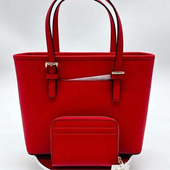 Michael Kors Jet Set Travel Extra-Small Top Zip Tote Bag & ZA Card Case Wallet - Picture 9 of 10